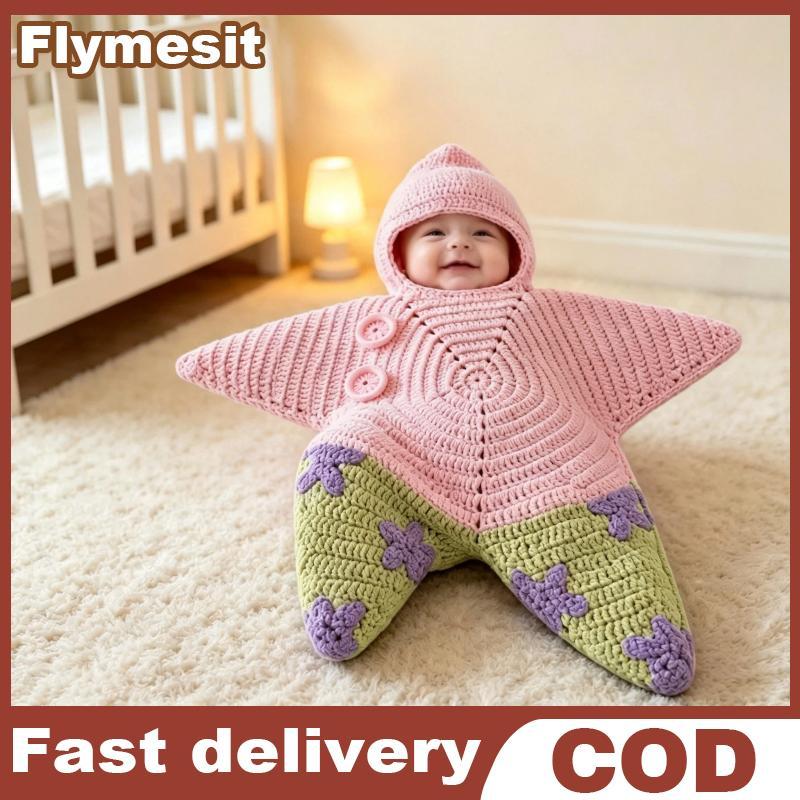 Flymesit Five-Pointed Star ถุงนอนทารก Breathable Non-Irrting All Season Fit สําหรับทารกแรกเกิดบ้านเน