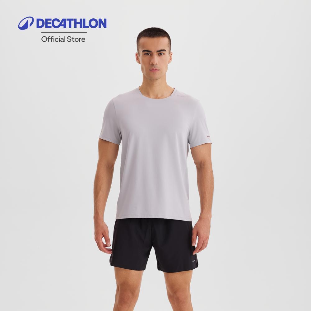 Decathlon Men'S Breathable Quick-Dry Anti-UV Running T-Shirt เสื้อยืดผู้ชายใส่วิ่งป้องกันรังสียูวี - Pearl Grey