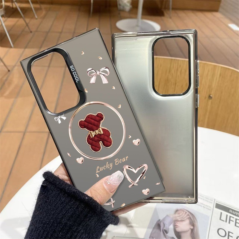 เคสโทรศัพท์หมีหรูหราเบาเข้ากันได้กับSamsung S25Ultra, S24Ultra, M05, S23Plus, S22, A55, A35, F14, A2
