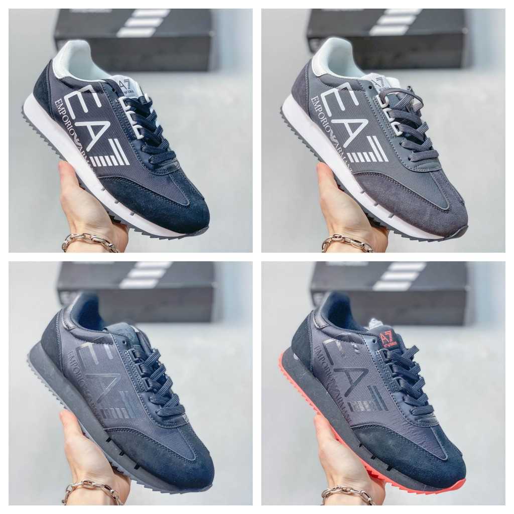 EMPORIO ARMANI EA7 เหมาะสําหรับผู้ชายสวมใส่เป็นรองเท้ากีฬาที่สะดวกสบายรองเท้าวิ่งกลางแจ้งด้วย