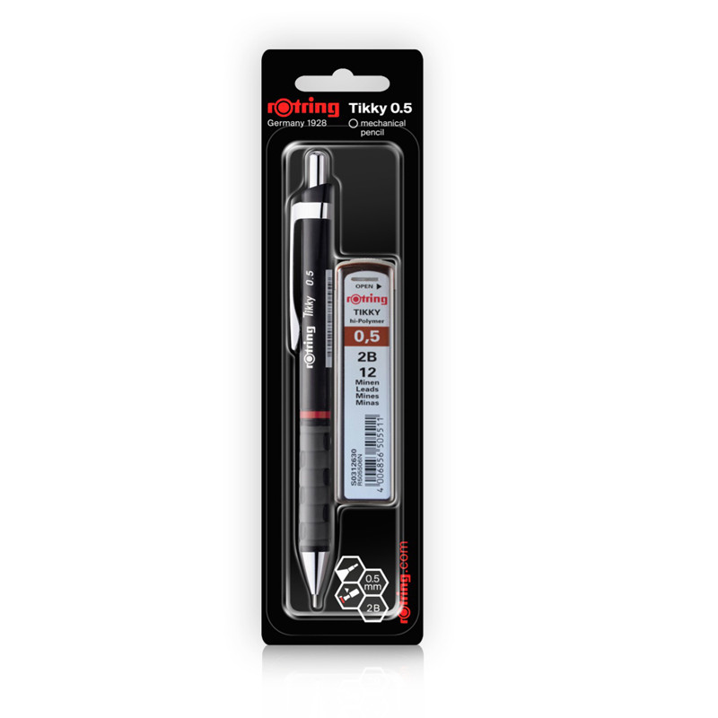 ชุดดินสอกด 0.5 มม. Rotring Tikky สีดำ (2ชิ้น/แพ็ค)