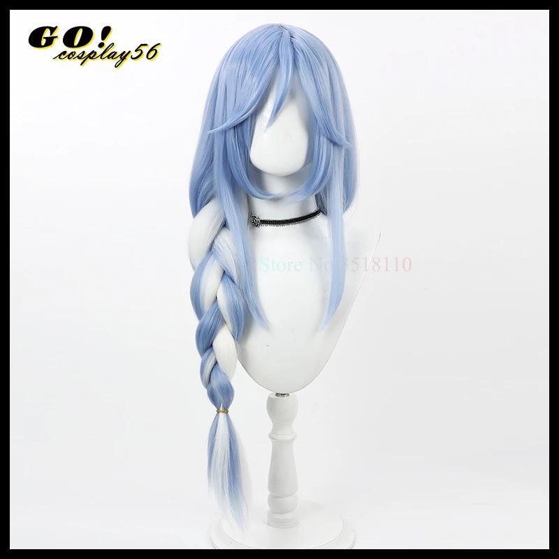 วิกผมทรงหางม้าของ Usada Pekora สำหรับ Cosplay ตัวละคร Mommy Bunny จาก Hololive วิกผมสังเคราะห์สีฟ้าแ