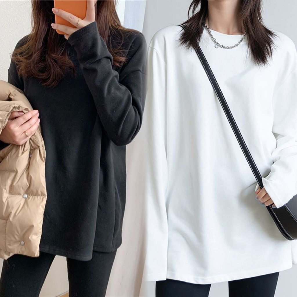 M-2XL Plus ขนาดผู้หญิงแขนยาวเสื้อยืดผู้หญิงฤดูใบไม้ร่วงฤดูหนาวเยอรมันกํามะหยี่ซับ Bottoming เสื้อหลว