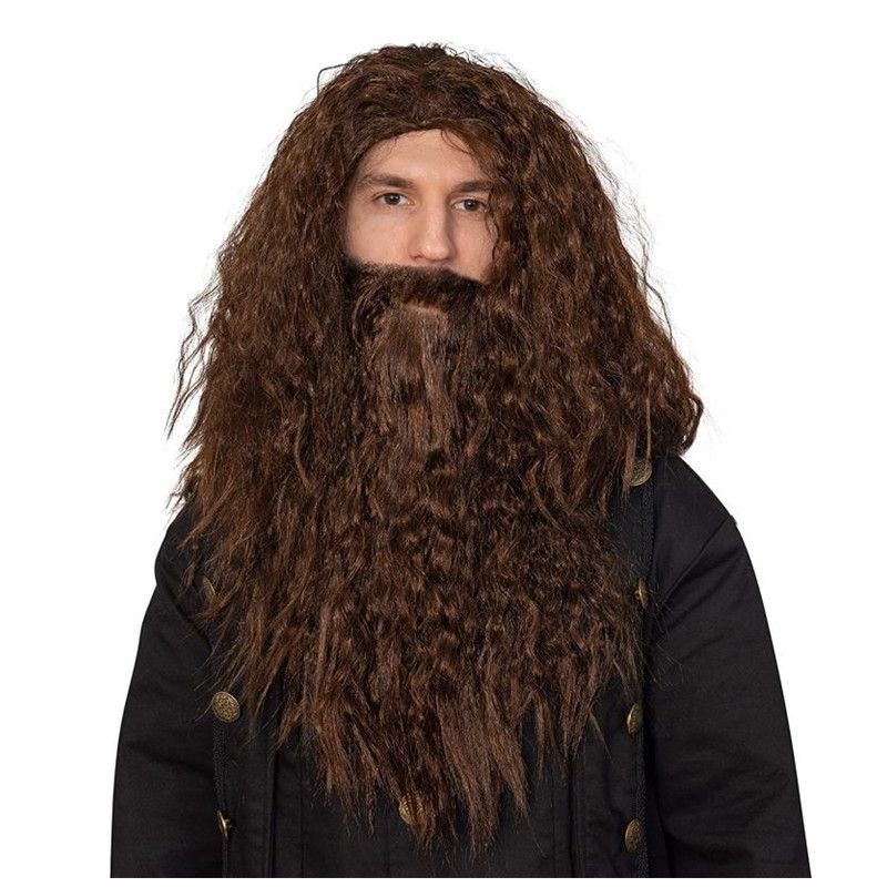 Hobbit Lord of the Rings Gandalf Santa Claus Wig Avengers Fat Thor Cosplay Wig Set with Beard