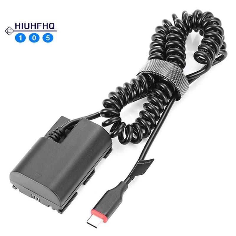 Hiuhfhq106LP-E6 LP-E6NH USB Type-C Dummy แบตเตอรี่อะแดปเตอร์สําหรับ R5 R6 5DS R 7D 6D 5D3 5D4 90D 80