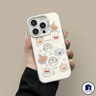 เคส IMD ชุบลายแมวคิตตี้สุดแฟชั่นเรียบง่ายเข้ากันได้กับ iPhone 11 17 14 16 15 13 12 Pro Max XR 16 7 8 Plus SE XS X