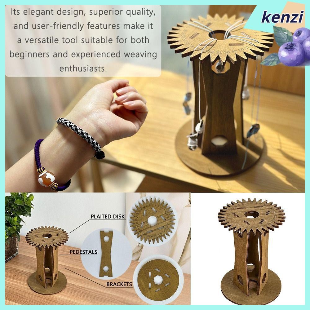 KENZI Kumihimo Marudai Disk, Handmade ไม้มือเชือก Braiding Disk, DIY แนวตั้งเชือกถักเครื่องมือไม้