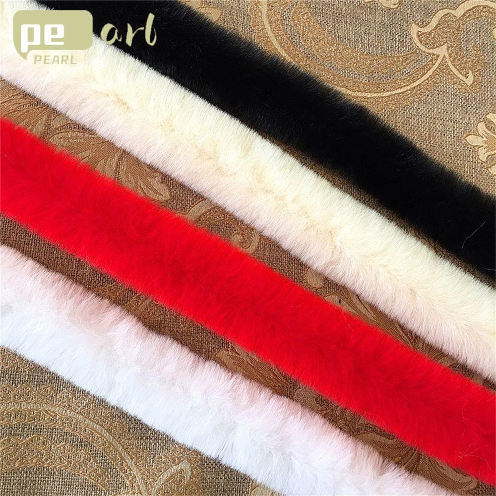 PEARLTH Furry Ribbon Scarf Furry Fluffy เย็บ Faux Rabbit Furry