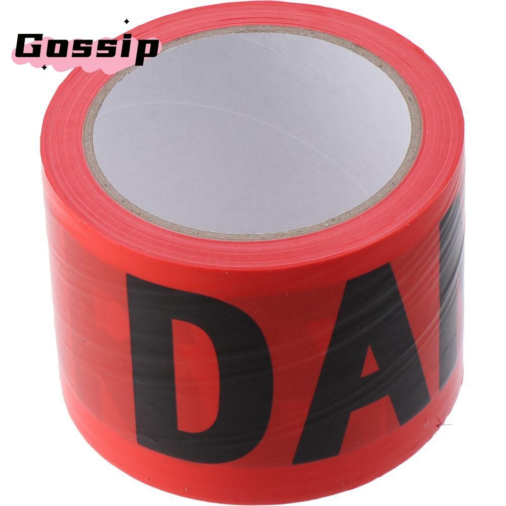 GOSSIP Red Danger Tape, 7.5 ซม.*100M Roll Caution Barrier Tape, ทนทาน Non-Adhesive Safety Warning Ta