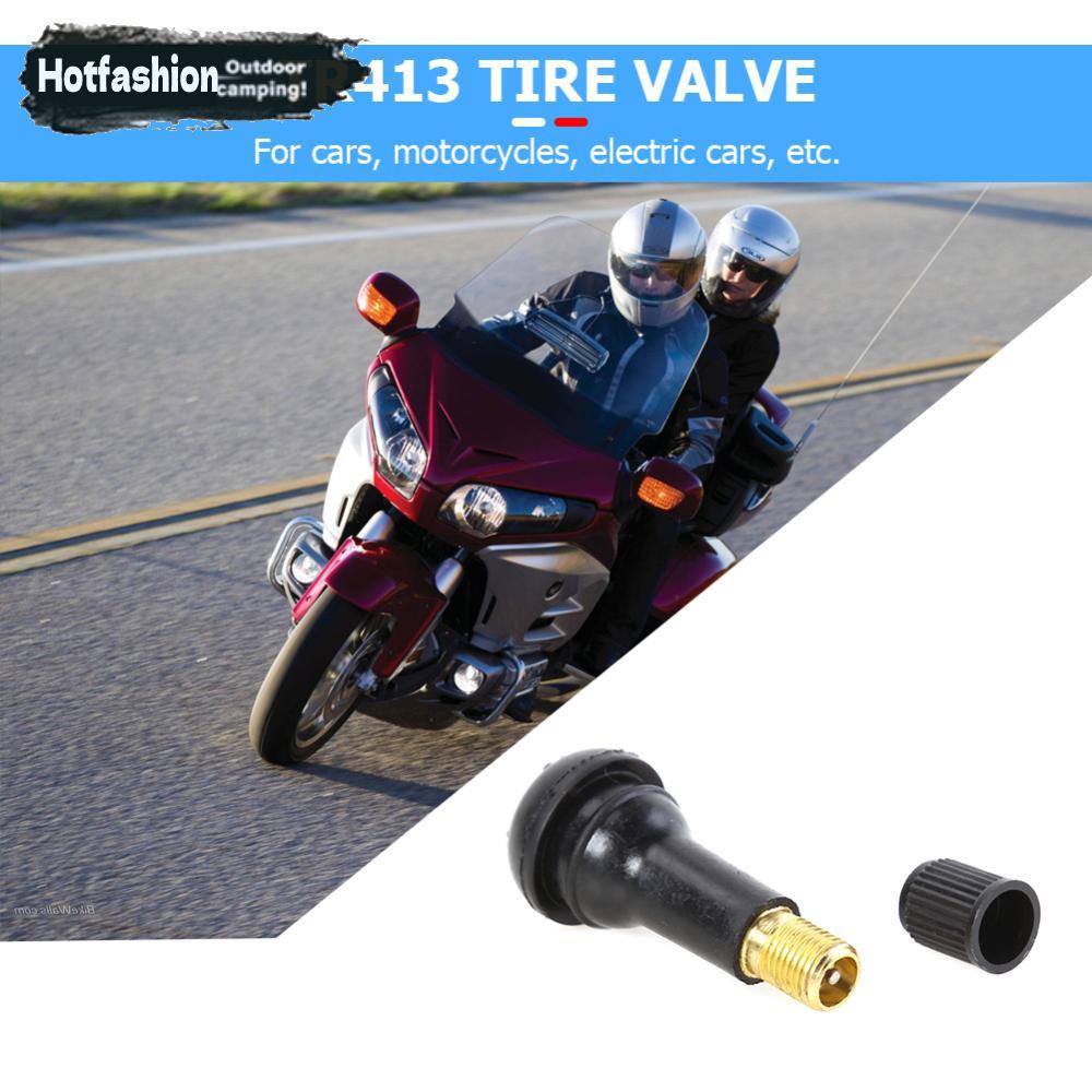 100 ชิ้น TR-413 Snap In สั้นสีดํายางวาล์ว Stems TR413 วาล์วแบบไม่มียาง