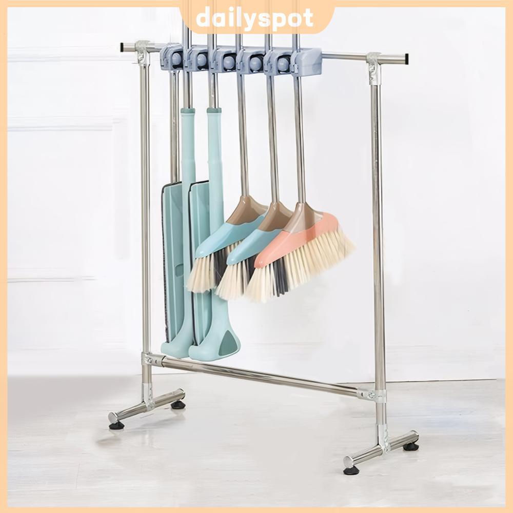 Standing Broom Organizer Non-Slip Multi-Functional Mop Holder Wear Resist Plastic Broom Hanger for H