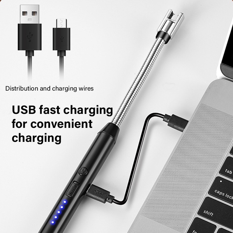 ไฟแช็กแก๊ส ไฟแช็กเตาไฟฟ้า ไฟแช็ก USB ปืนเปลวไฟ ไฟแช็กเทียนหอม ไฟฟ้า ไฟแช็ก 360° ปรับได้ - รูปที่ 6