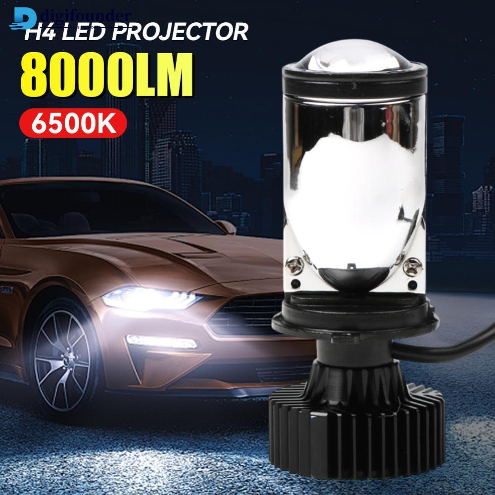 DIGIFOUNDER 1PC H4 ไฟหน้ารถหลอดไฟโปรเจคเตอร์เลนส์ LED 8000LM CANBUS Turbo Auto Bulb High Low Light ห