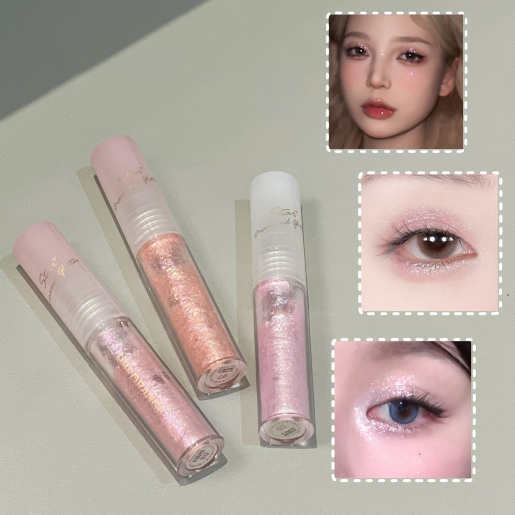 2.5g Eye Beauty Liquid Glitter Eyeshadow Quick-Drying Sparkling Eye Shadow สําหรับ Daily & Official 