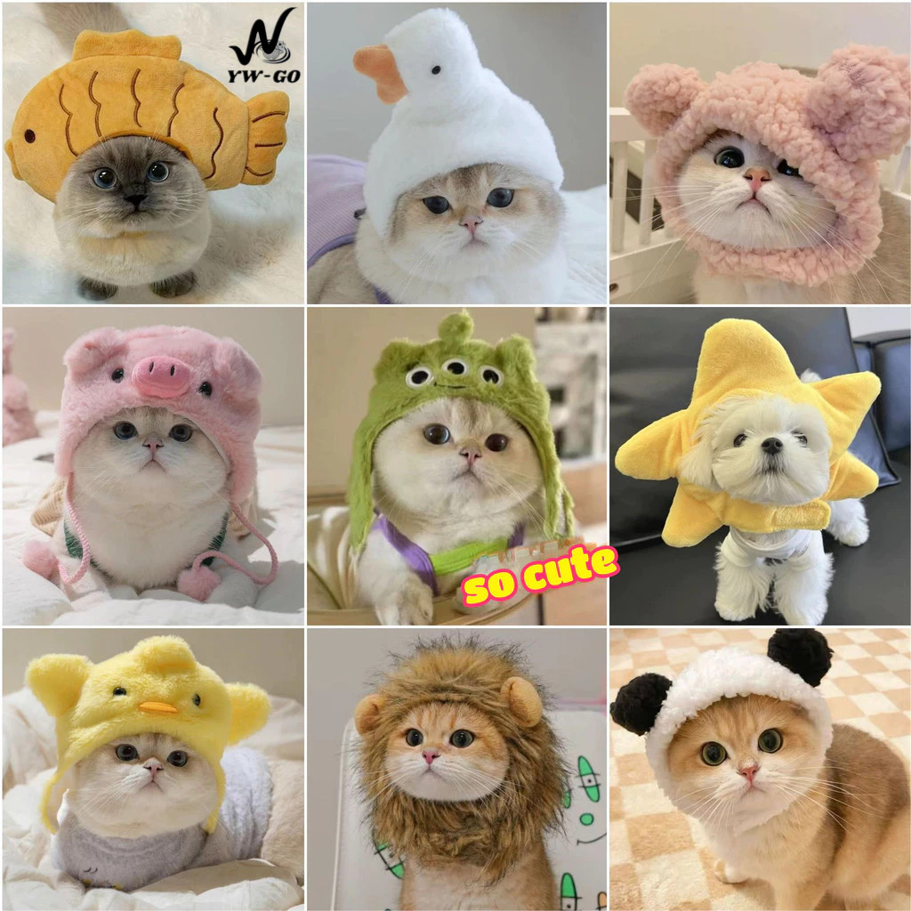 หมวกสัตว์เลี้ยง น่ารัก Pet Cat Dog Hats หมวกแมว สุนัขขนาดเล็ก หมวกตลก CW129