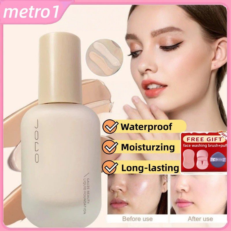 【ของขวัญ】joco Liquid Foundation Muscle Light Yarn Foundation Concealer Strong Long-lasting No Makeup