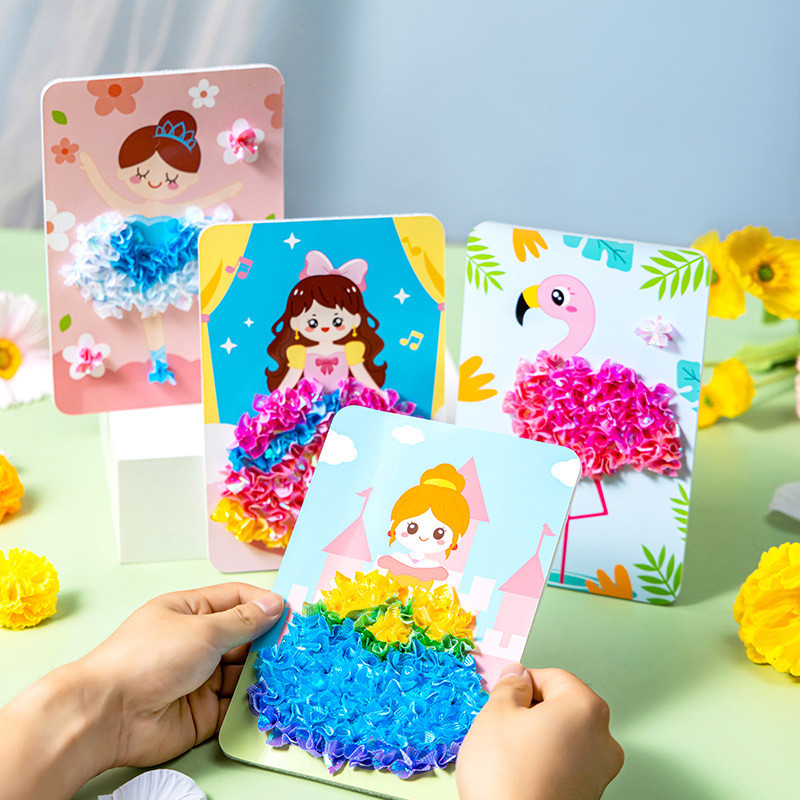 เด็กสไตล์ใหม่ Poke เพลงสาวเจ้าหญิง Dream Poke Poke ภาพวาดทําด้วยมือ diy วัสดุแพคเกจ Dress-up สติกเกอร์ของเล่น