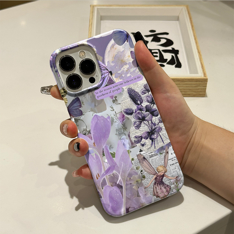 สีม่วง Series สาว Elf Niche Frosted Hard Case เหมาะสําหรับ iPhone 17promax 16 15plus 14pro 13 xsmax 