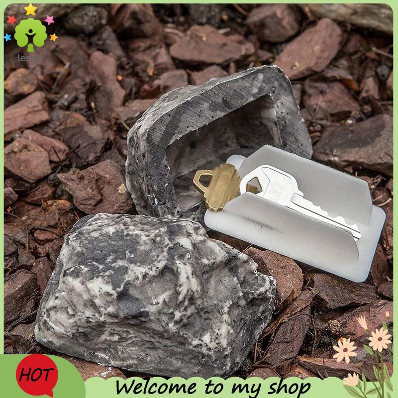 lesleyHide-A-Passed-Key Fake-Rock - ดูชุดหินจําลองชุดกล่องเก็บกุญแจเรซิ่น