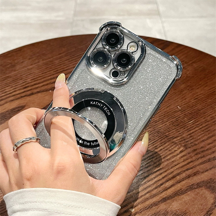 เหมาะสําหรับ Samsung A36 A56 5G A17 เคสโทรศัพท์สี่มุม anti drop CD วงเล็บแม่เหล็กแฟลชแป้งโปร่งใส soft shell dual-ใช้ 023 - รูปที่ 6