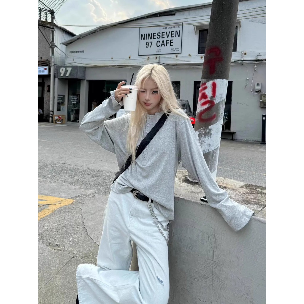 Purple Clay White Cow Loose Flared Washed Distressed White Jeans Velvet Feel White Purple Double Yar