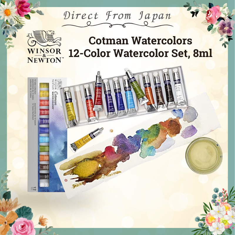 Winsor & Newton Cotman Watercolor – 12 Colors, 8ml Tubes