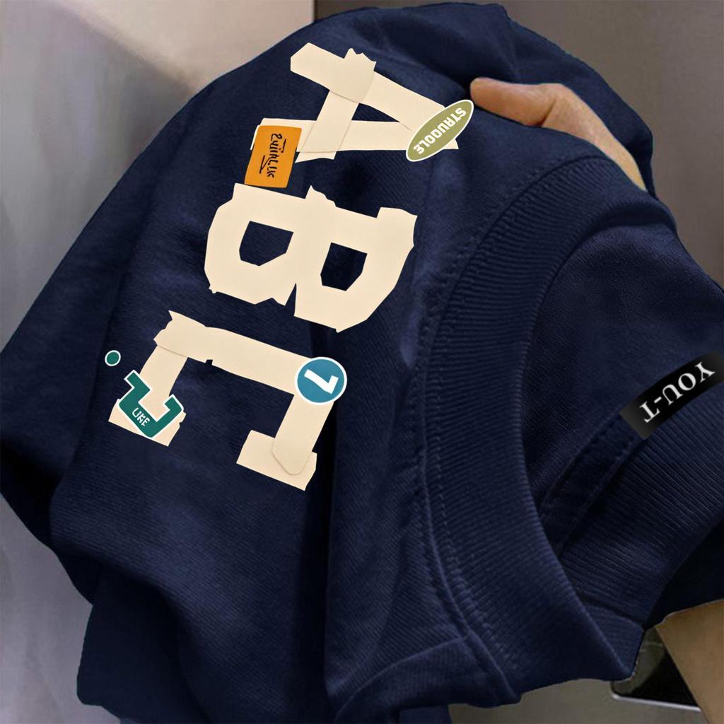 ChillTee📦เสื้อยืดOversize ผ้าCOTTONลาย "ABC" เนื้อผ้าเกรดพรีเมียม คอกลม ใส่สบาย เสื้อวินเทจ【COD】