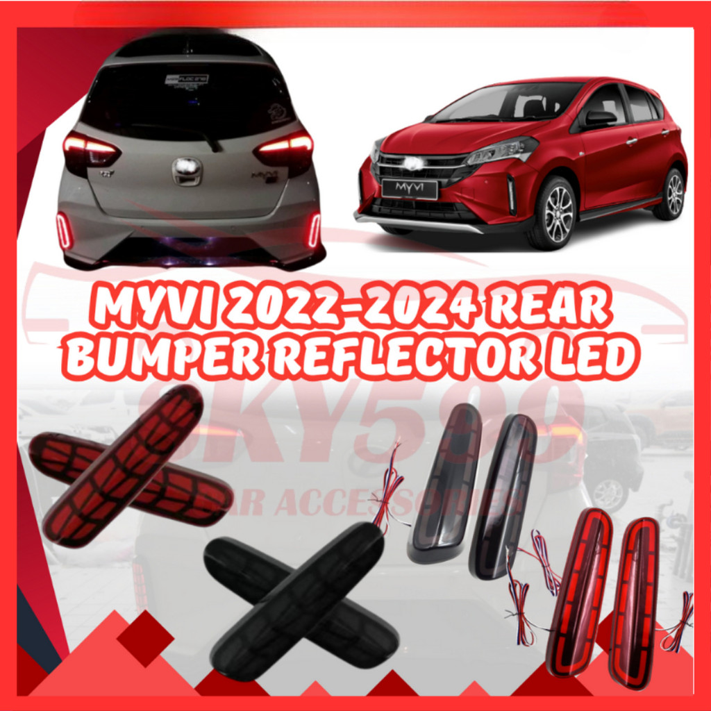 Perodua Myvi 2022-2025 แถบไฟสะท้อนแสงกันชน LED ด้านหลัง 1 ชุด