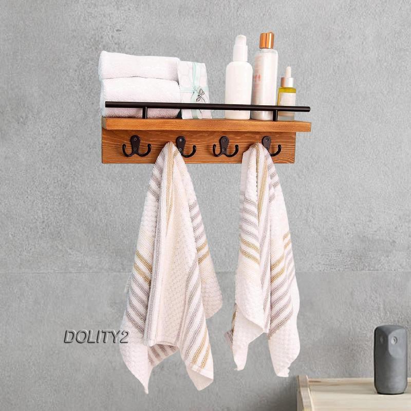 [Dolity2] Key Mail Organizer ชั้นวางของติดผนัง 4 ตะขอ L ชั้นวางรูป 15.7x3.2x5 นิ้วติดตั้งง่ายสําหรับ