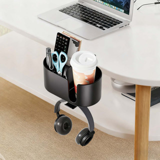 4 in 1 Desk Cup Holder & ฮงเกอร์หูฟัง หนีบใต้โต๊ะ มุน360องศา…