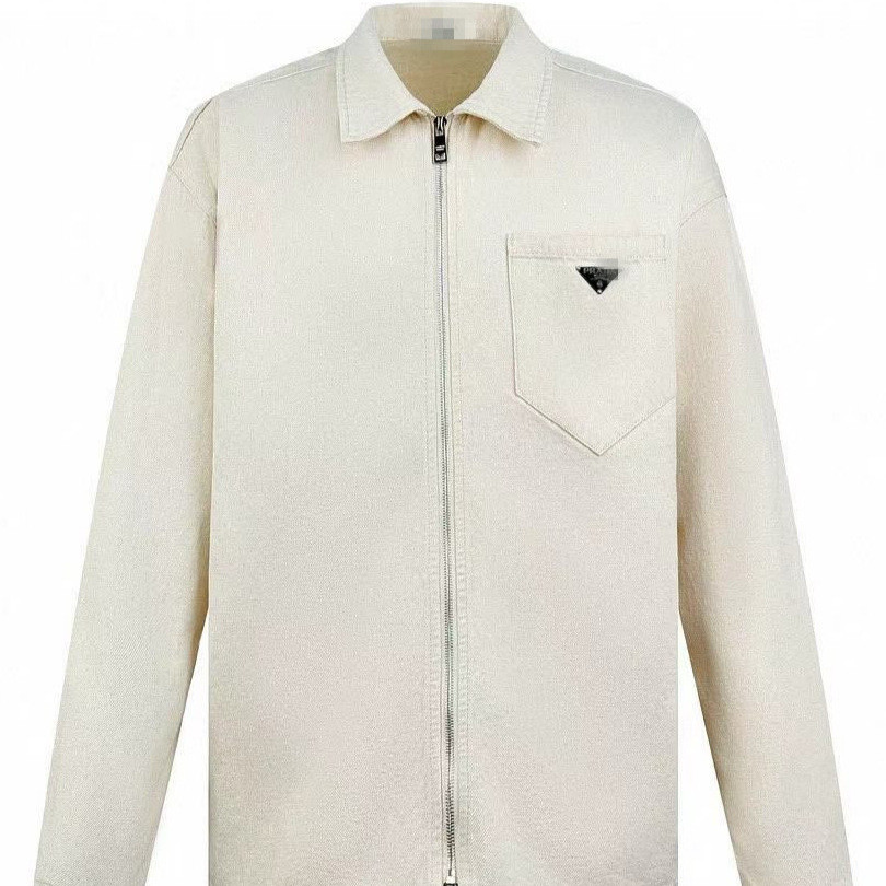 L7FE PRA** 24FW Fashion Brand Street Fashion Loose Fit Versatile Fabric Triangle Logo Shirt Jacket C