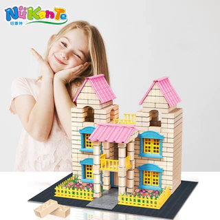 [พร้อมส่ง] DIY building house ของเล่นชุดก่อสร้างบ้าน พร้อมอุปกรณ์ แบบจำลองสร้างบ้าน อิฐ บ้านจำลอง