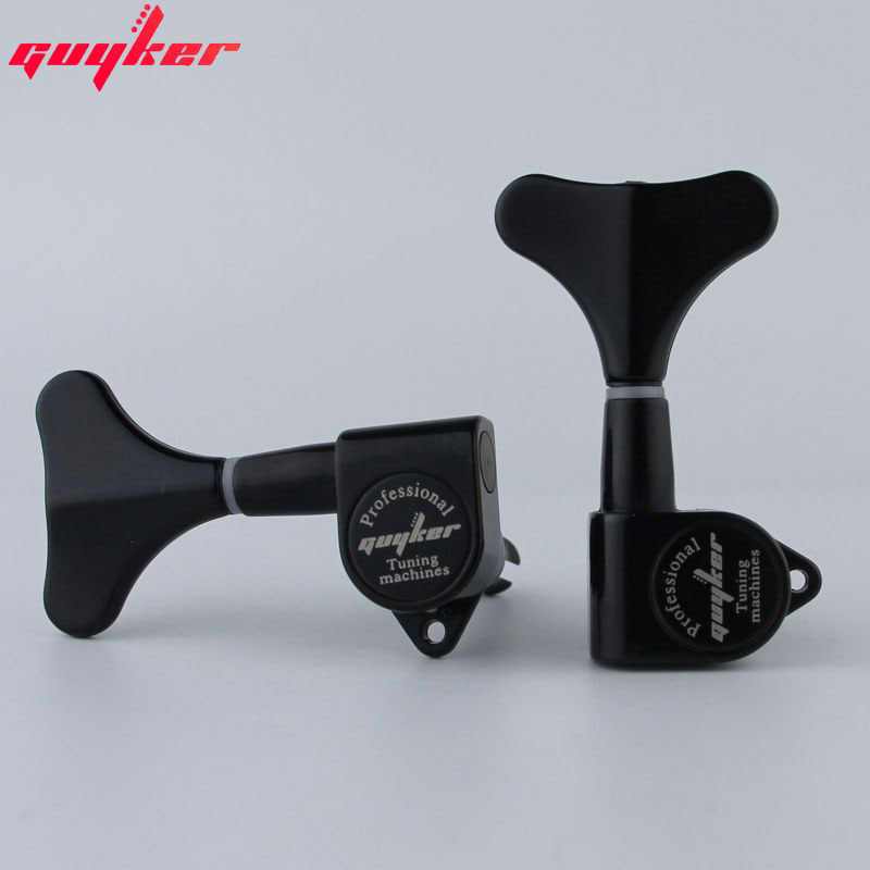 GUYKER Headstock จูนเนอร์เบสปิดผนึกหัวเครื่องสีดํา