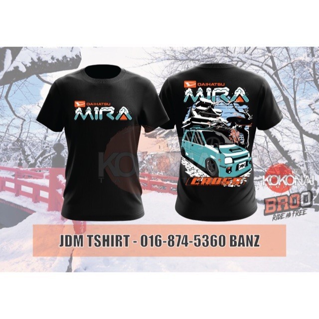 SnowWinter Daihatsu Mira - JDM Tshirt ผ้าฝ้าย 100% พรีเมี่ยม - Kei Car Wear - Kokenai Tampatan