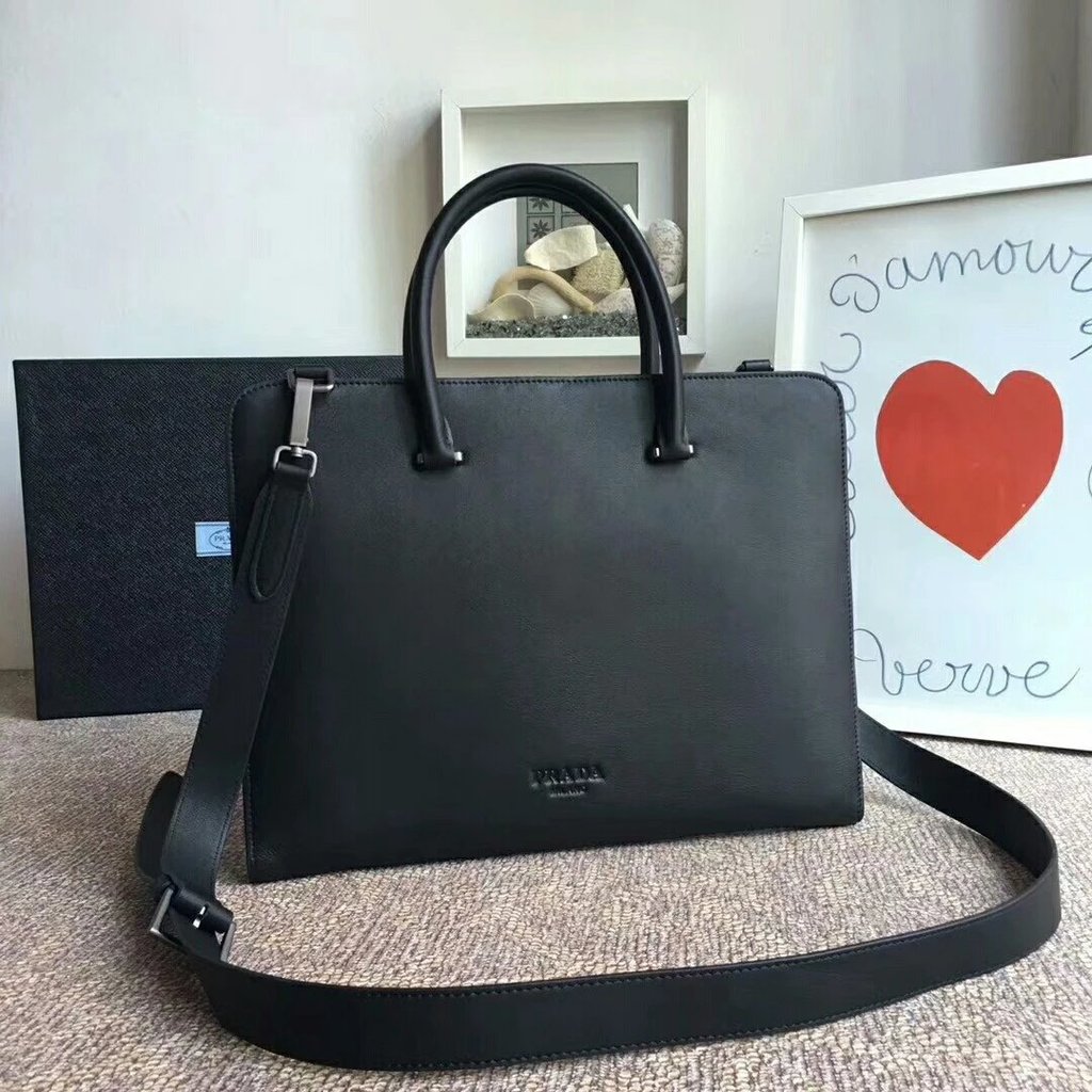 PRADA PRADA กระเป๋าถือกระเป๋าเอกสารผู้ชายสไตล์ใหม่