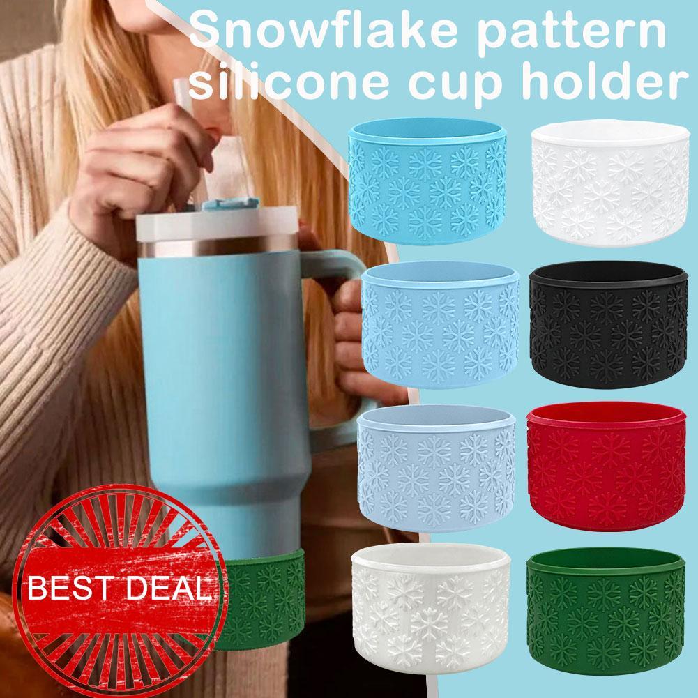 คริสต์มาสเกล็ดหิมะรูปแบบซิลิโคนถ้วยสําหรับ Stanley ถ้วยและ Ice King ถ้วย M0i7