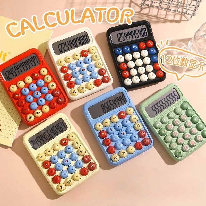 เครื่องคิดเลข โดปามีน สร้างสรรค์เครื่องคิดเลขหน้าจอขนาดใหญ่ 12 หลักแบบพกพาสอบเครื่องเขียนคํานวณสํานักงาน