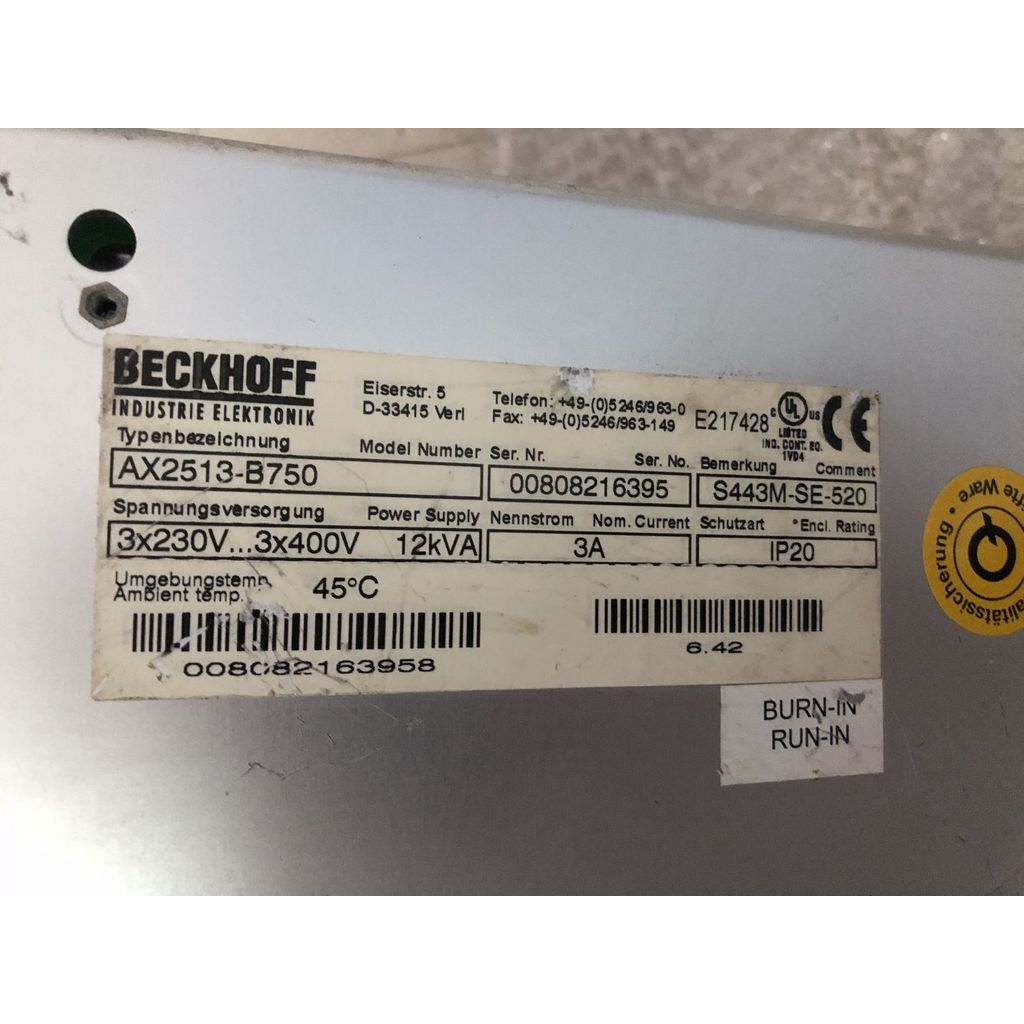 BECKHOFF BECKHOFF ไดรฟ์ AX2513-B750 Original Ready Stock S443M-SE-520 ไม่สามารถได้