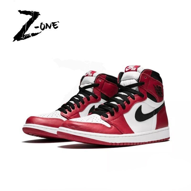 Air style 1 Mid "Chicago" Red Blained "O J1 รองเท้าบาสเก็ตบอล Retro High Cut รองเท้าผ้าใบสําหรับผู้ช