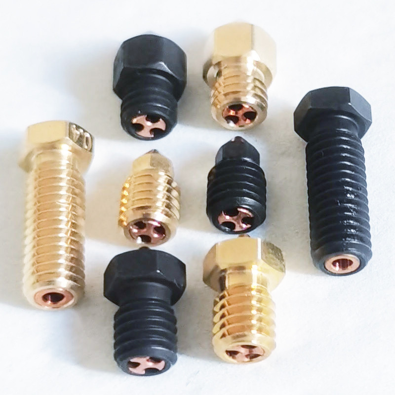 3D Printer Accessories Hard Steel Three Hole CHT Nozzle Brass Nozzle For Bambulab X1 P1 E3D V6 Volca