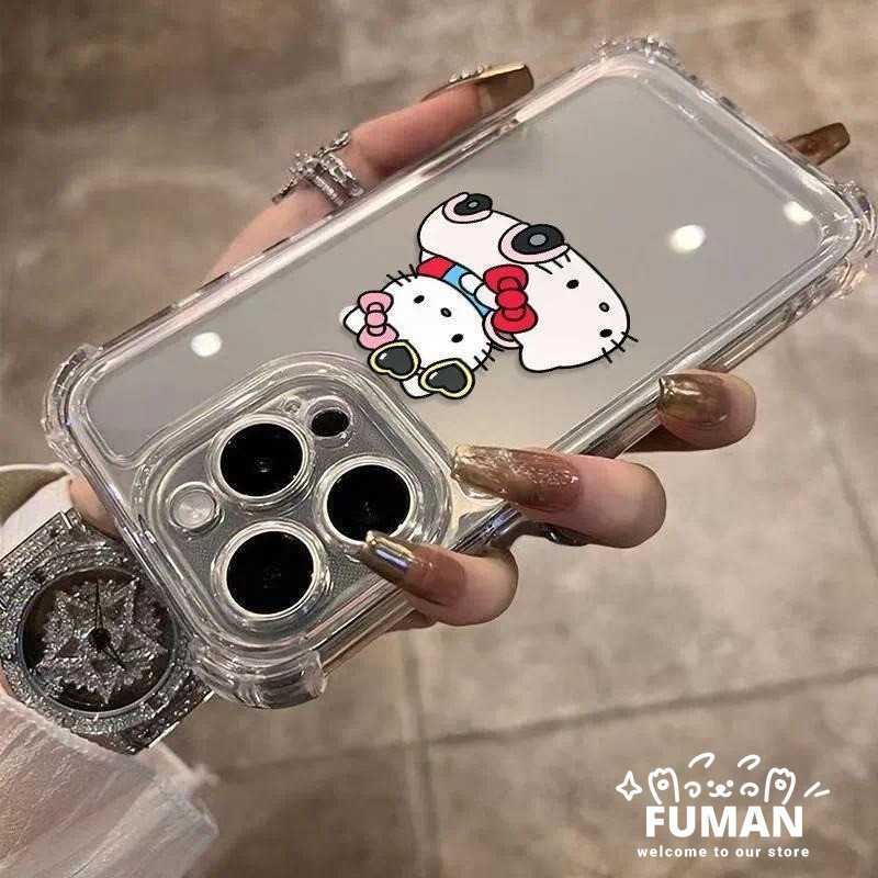 น่ารัก HelloKitty สี่มุมเคสโทรศัพท์สําหรับ iQOO Z10 Z10R Z10X Z9 Turbo Z9X Z9S Z8 Z8X Z7 Z7X Z7i Z6 