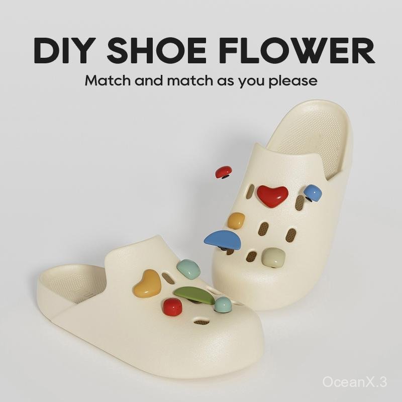 UTUNE รองเท้าแตะผู้ชายและผู้หญิง พร้อมสติ๊กเกอร์ พื้นหนา รองเท้าแตะกลางแจ้ง ระบายอากาศ กันลื่น น้ำหน