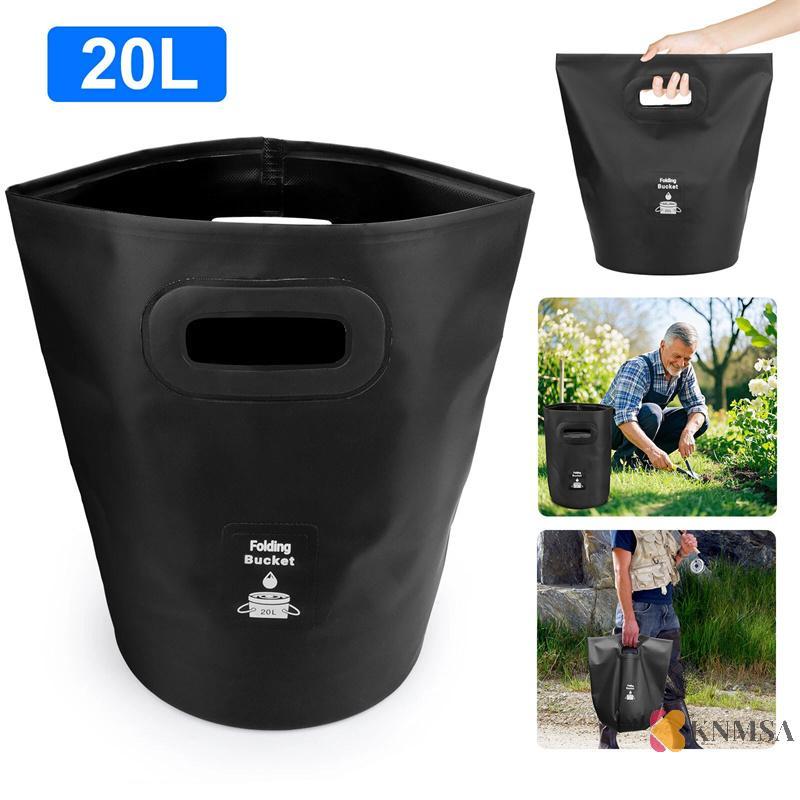 KNMSA] 20L Folding Travel Travel Bucket, สะดวกสําหรับ Camping, Picnicking และตกปลา, หนา Travel Bucke