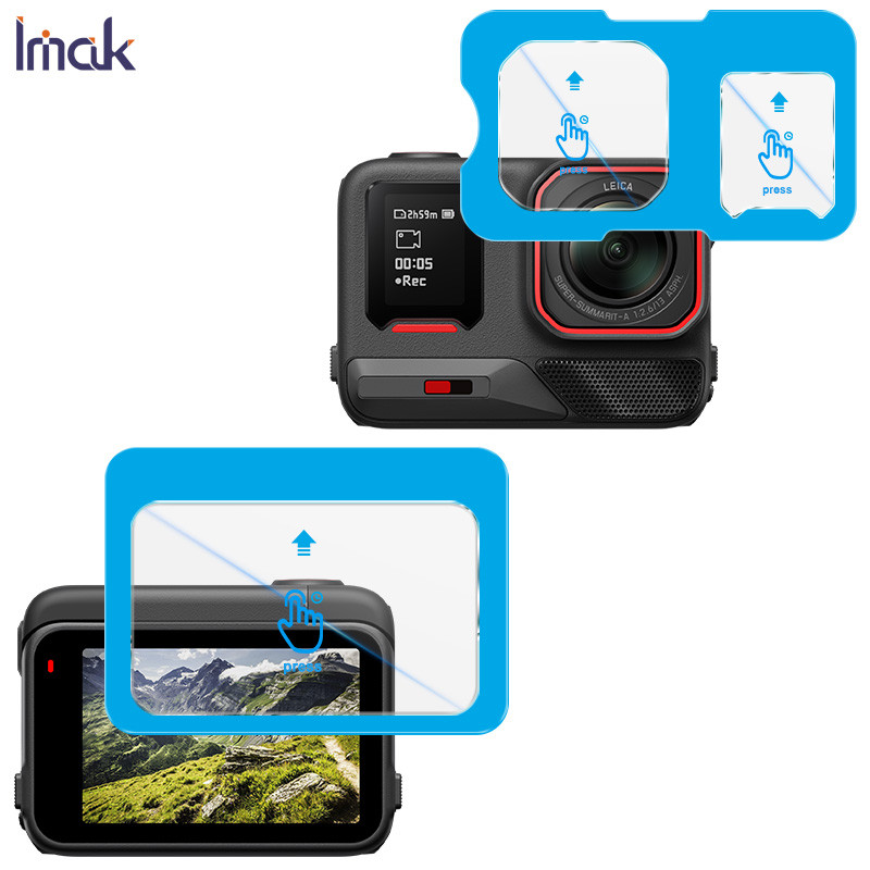 IMAK H ฟิล์มกระจก Insta360 Ace Pro 2 ฟิล์มกันรอยหน้าจอตําแหน่งตัวเอง