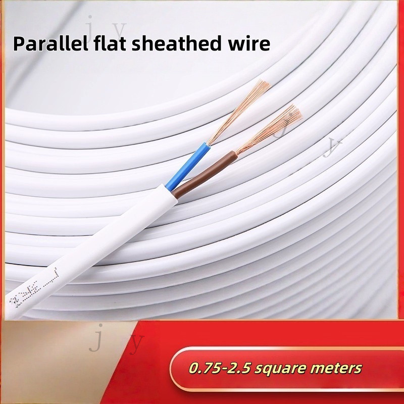 2 Core 3 Core 0.75-2.5 Square Bead River White Sheated Wire Flat Parallel Copper Core Cable SLBX