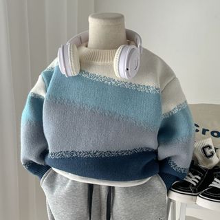 ฤดูใบไม้ร่วงและฤดูหนาวใหม่ - เด็กชายเสื้อกันหนาวเด็กหนาถักคอ…