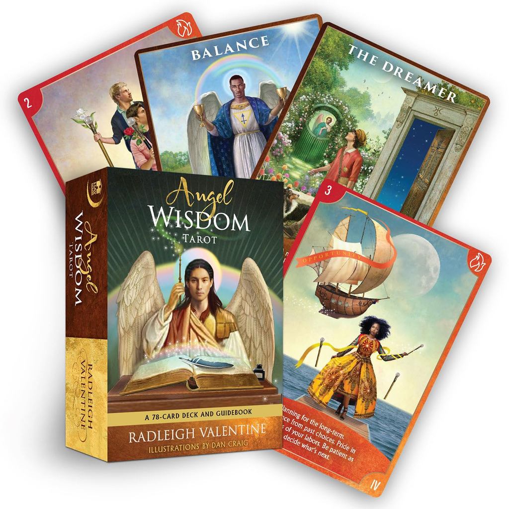 Angel Wisdom Tarot: เด็คการ์ดและหนังสือท่องเที่ยว 78 ใบ