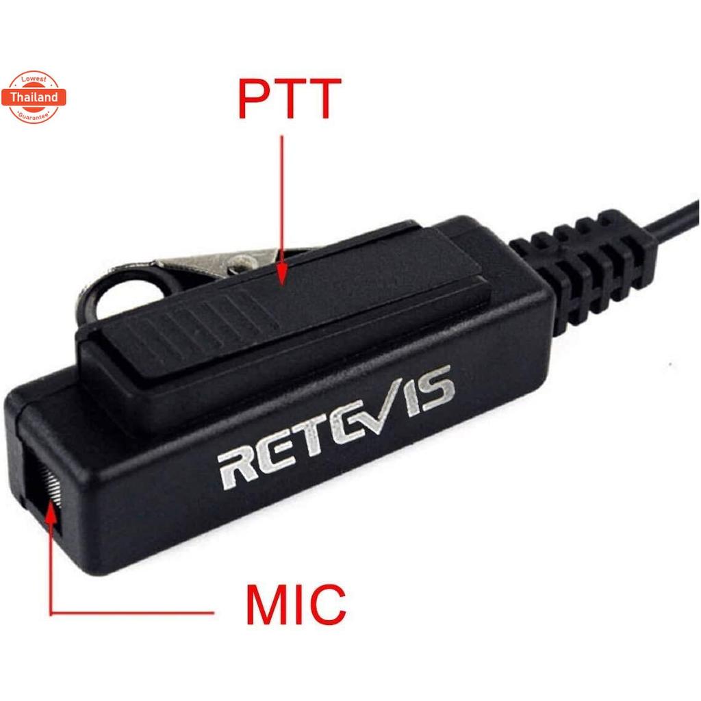 Retevis วิทยุสื่อสารพร้อมไมค์,หูฟัง PTT ขนาดใหญ่สำหรั Baofeng UV-5R BF-888S UV-82 BF-F8HP UV5RA Rete