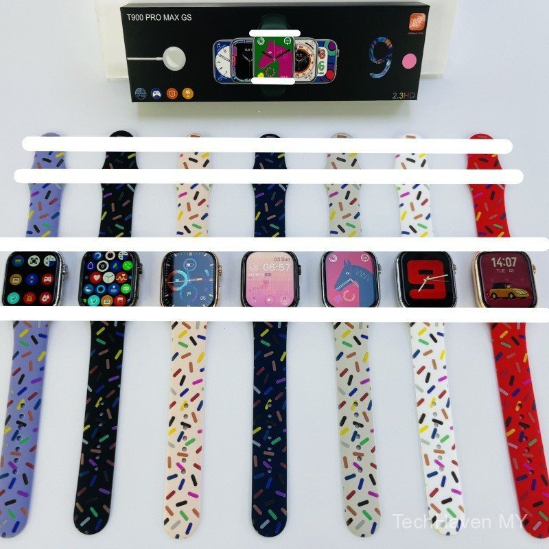 สไตล์ใหม่ T900 PRO MAX GS/GL/GE สมาร์ทวอท์ช WATCH9 หน้าจอขนาดใหญ่ 49 มม.หัวเข็มขัดการกําหนดค่าสูงกัน