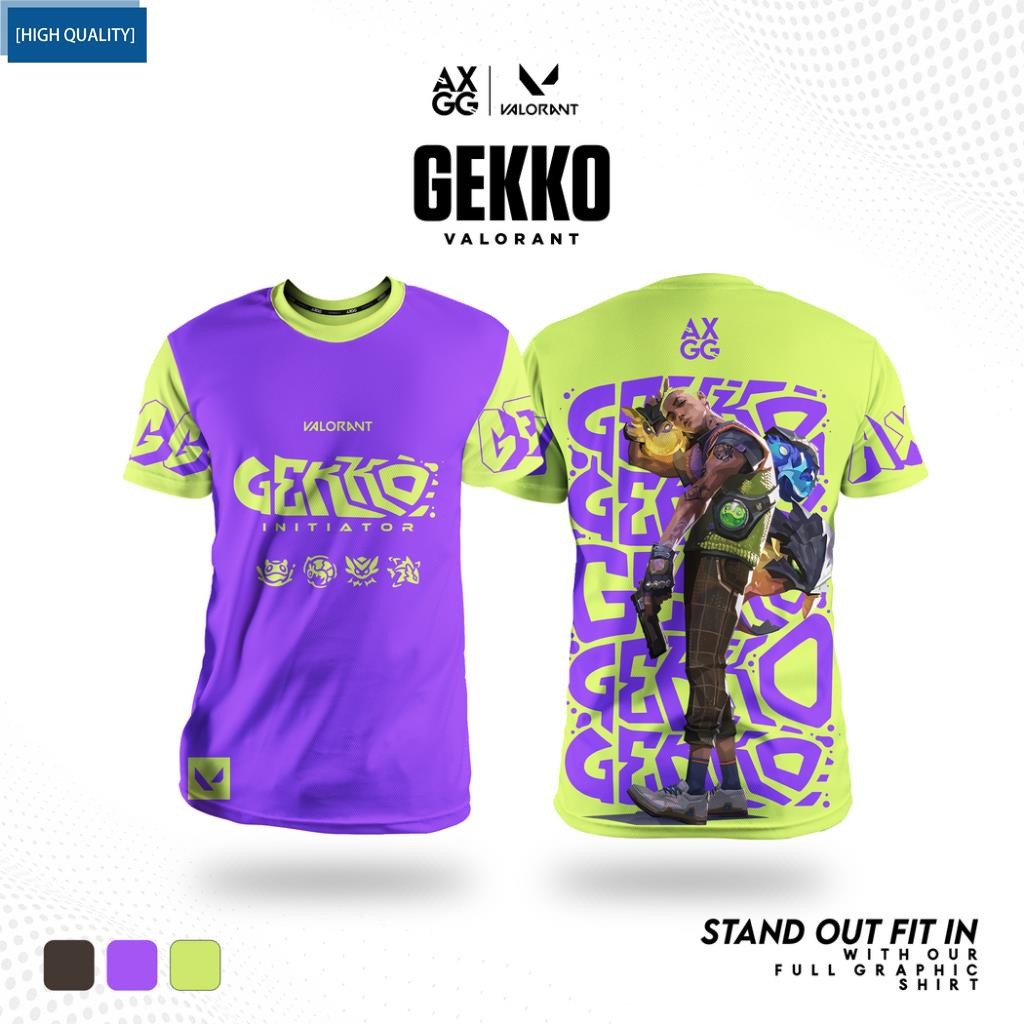 เสื้อยืดลาย Valorant - Gekko เหมาะสำหรับคนชอบเล่นเกม